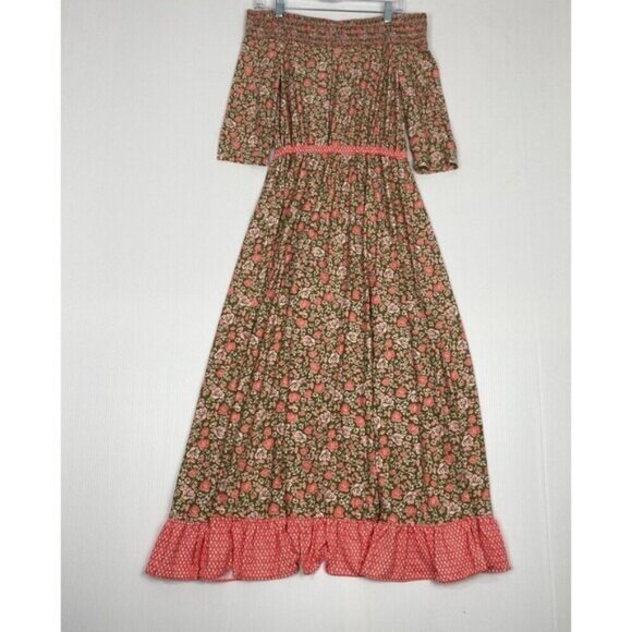 CABANA LIFE S Jetties Beach Off The Shoulder Ruffle Maxi Dress/Cover-up Size M - Picture 5 of 16